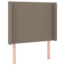 Foto van The living store hoofdeind - hoofdbord - 83x16x118/128 cm - taupe - duurzaam materiaal