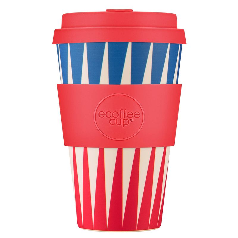 Foto van Ecoffee cup dale buggins pla - koffiebeker to go 400 ml - rood siliconen