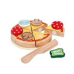Foto van Happy people houten speelgoed pizza 4-delig