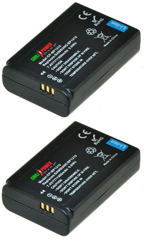 Foto van Chilipower bp1310 accu voor samsung - 1300mah - 2-pack