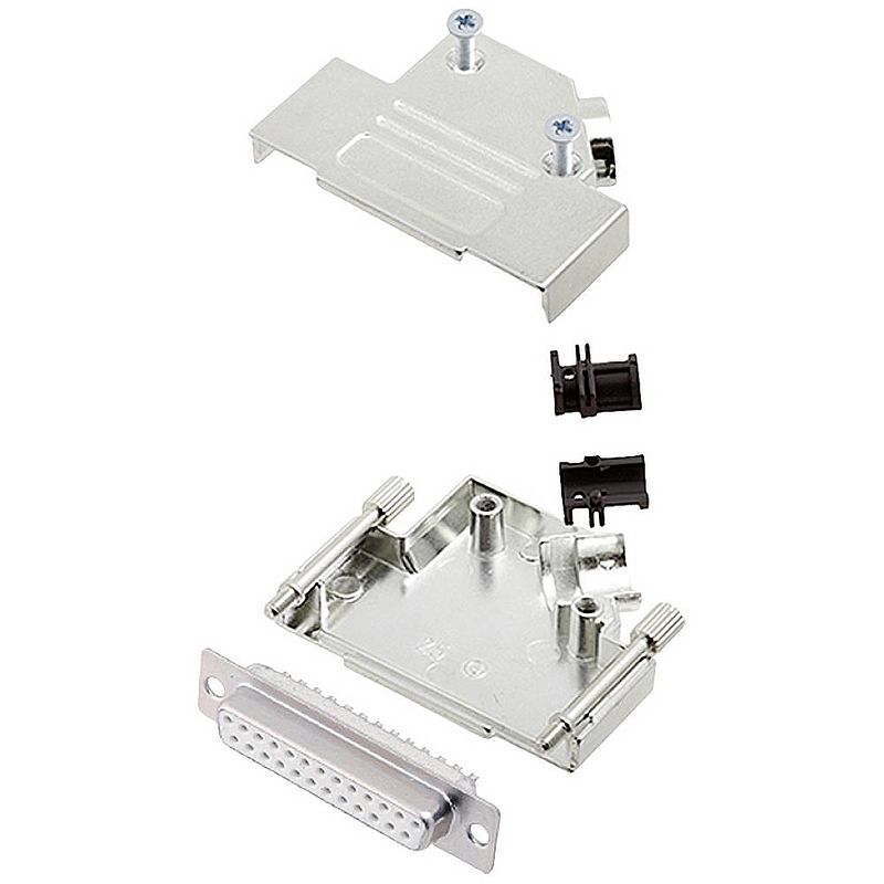 Foto van Encitech d45zk25-dms-w-k 6355-8003-33 d-sub female connectorset 45 ° aantal polen: 25 soldeerkelk 1 stuk(s)