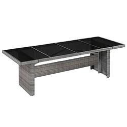 Foto van Vidaxl tuintafel 240x90x74 cm poly rattan en glas