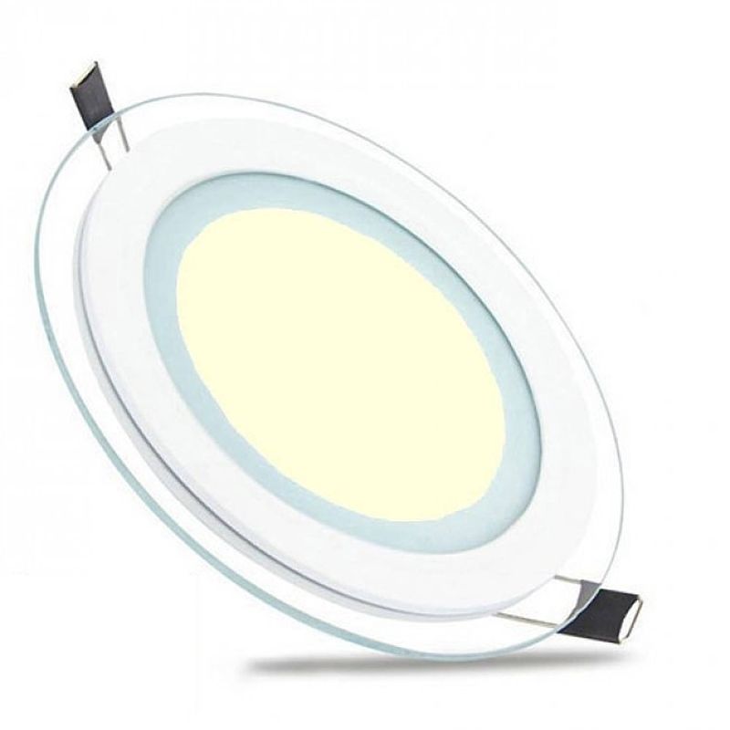 Foto van Led downlight slim - inbouw rond 12w - warm wit 3000k - mat wit glas - ø160mm