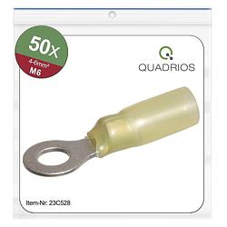 Foto van Quadrios 23c528 ringkabelschoen dwarsdoorsnede (max.): 6 mm² gat diameter: 6.5 mm deels geïsoleerd geel 50 stuk(s)