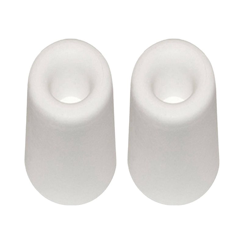 Foto van Qlinq deurbuffer - 2x - deurstopper - wit - rubber - 75 x 40 mm - deurstoppers