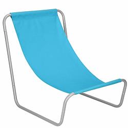 Foto van Ligstoel strandstoel ligbed inclusief draagtas lichtblauw