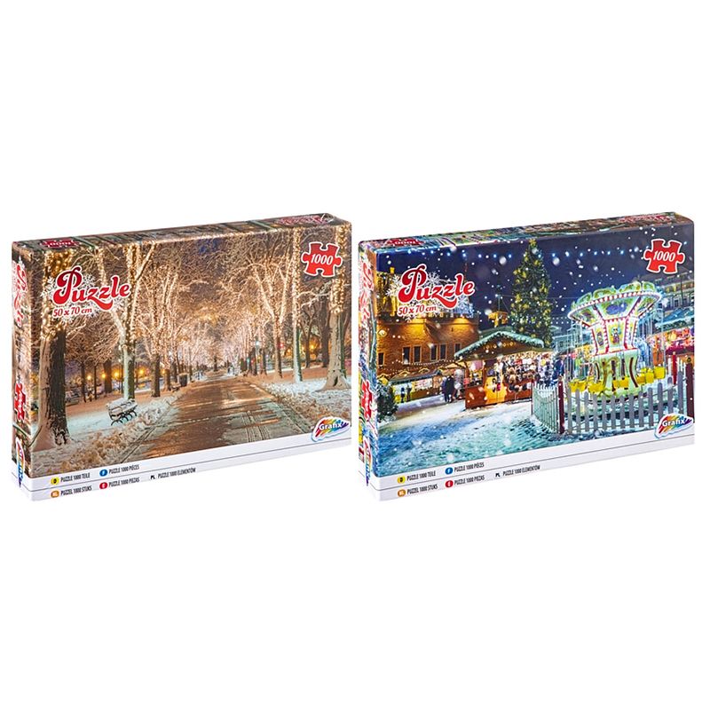 Foto van Massamarkt grafix puzzel winter 1000 stukjes