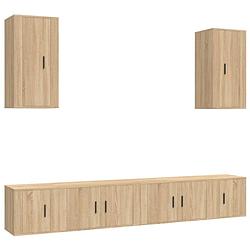 Foto van The living store tv-meubelset sonoma eiken - 80 x 34.5 x 40 cm - trendy design