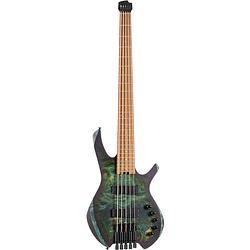 Foto van Cort artisan series space 5 star dust green 5-snarige headless elektrische basgitaar met gigbag