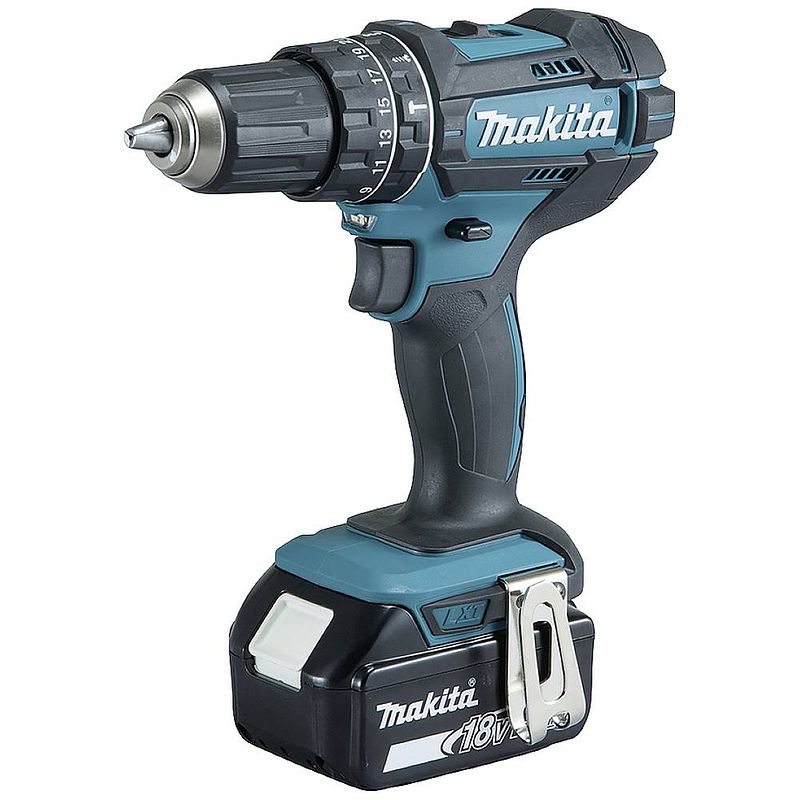 Foto van Makita accu-klopboor/schroefmachine 2 snelheden incl. 2 accus, incl. koffer, incl. accessoires, incl. lader