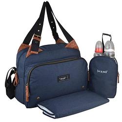 Foto van Baby aan boord-sac à change -sac titou bleu denim - 2 compartimenten 8 zakken - lunchtas - aankleedkussen - waszak