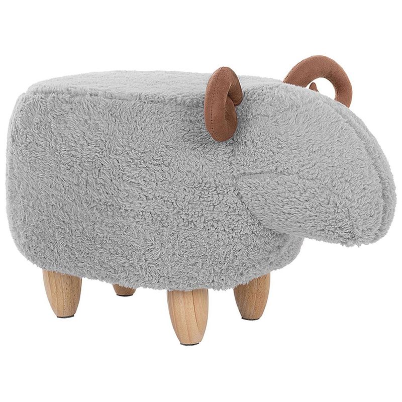 Foto van Beliani lamb - hocker-grijs-polyester