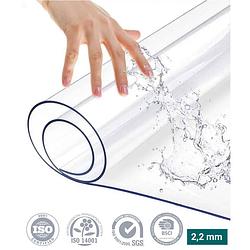 Foto van Homewell tafelbeschermer transparant glashelder 100x200cm - doorzichtig tafelzeil - tafelkleed - hittebestendig
