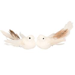 Foto van 2x kerstboomversiering glitter witte vogeltjes op clip 11 cm - kersthangers