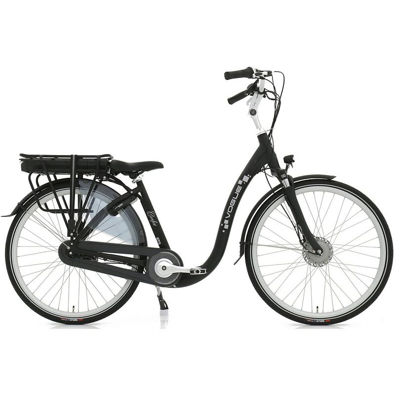 Foto van Vogue elektrische stadsfiets comfort 28 inch 49 cm dames 7v rollerbrake zwart