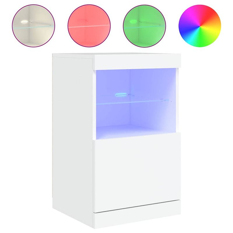 Foto van Vidaxl dressoir met led-verlichting 41x37x67 cm wit