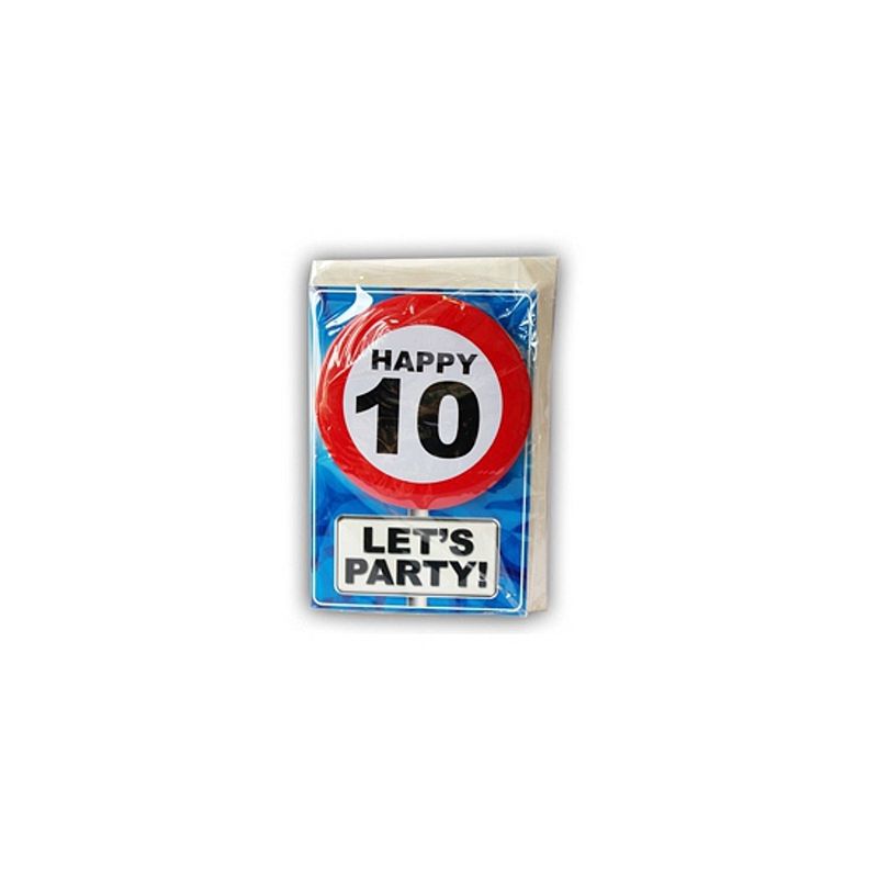 Foto van Happy birthday kaart met button 10 jaar - verjaardagskaarten
