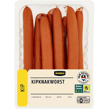 Foto van Jumbo scharrelkip knakworst gerookt 320g