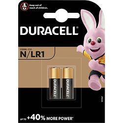Foto van Duracell batterijen lr1 1.5v zwart/bruin 2 stuks