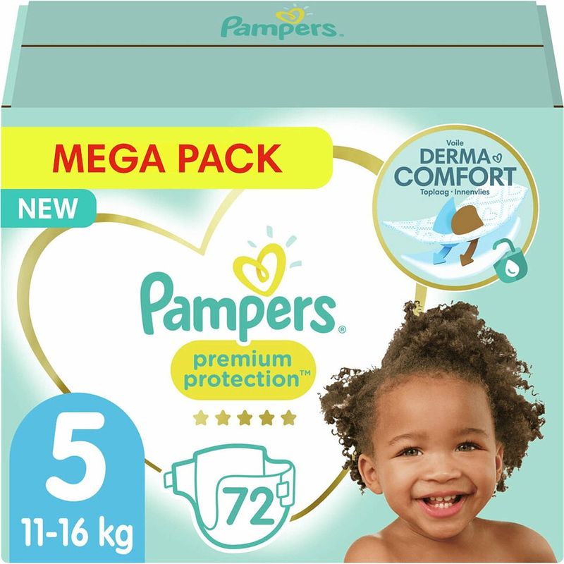 Foto van Pampers - premium protection - maat 5 - mega pack - 72 luiers