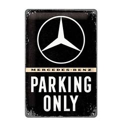 Foto van Metalen bord mercedes-benz parking only 20 x 30 cm - feestdecoratieborden