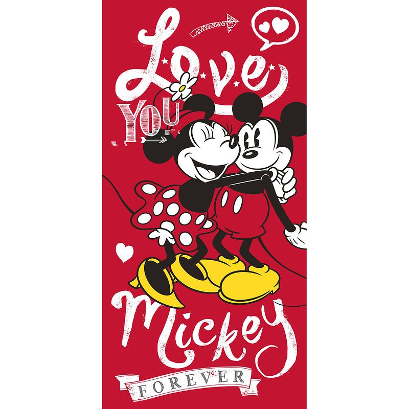 Foto van Disney minnie & mickey mouse strandlaken forever -70 x 140 cm - katoen