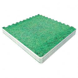 Foto van Sportschool vloer beschermingsmatten (6 matten + 12 eindstukken) gras look - groen