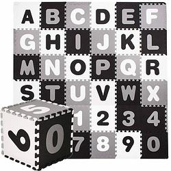 Foto van Speelmat foam puzzelmat 36 stukken letters & cijfers 175 x 175 cm