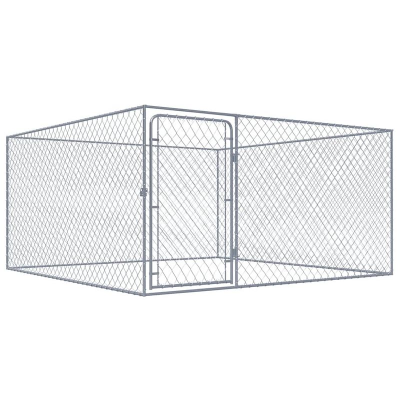 Foto van Vidaxl hondenkennel voor buiten 2x2x1 m gegalvaniseerd staal