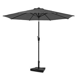 Foto van Vonroc parasol recanati ø300cm - premium stokparasol - grijs incl. parasolvoet