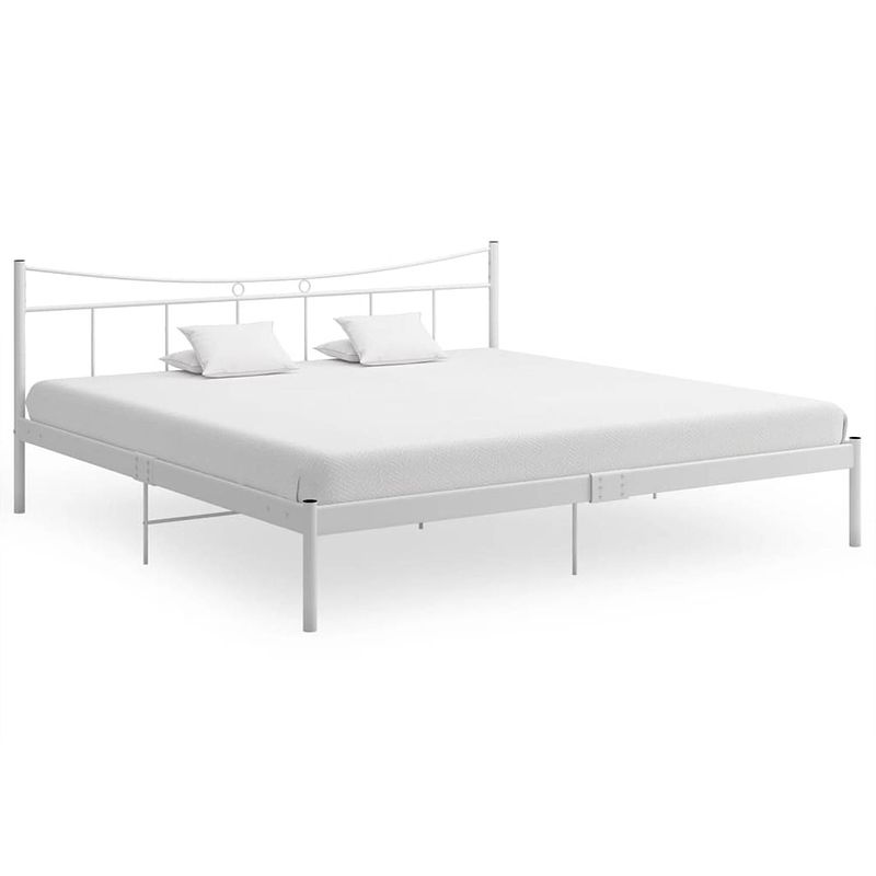 Foto van Vidaxl bedframe metaal wit 200x200 cm