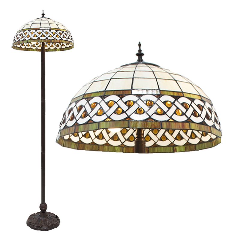 Foto van Haes deco - tiffany vloerlamp wit ø 46x166 cm e27/max 2x60w