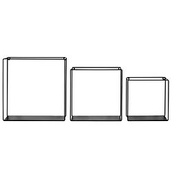Foto van 4goodz set van 3 stuks vierkant metalen wandrekken 30x30x10 cm - zwart