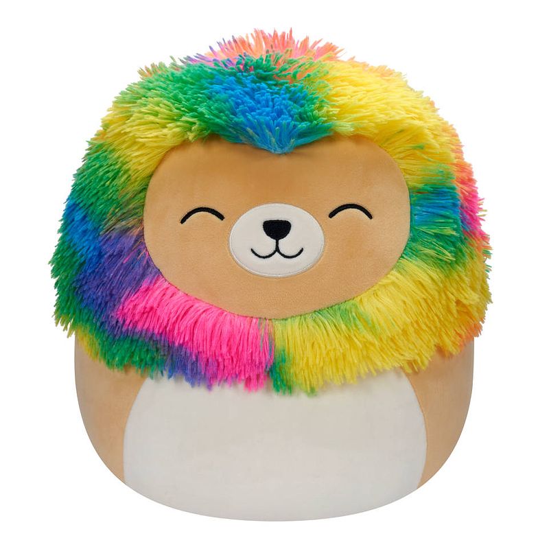 Foto van Squishmallows knuffel leonard de regenboog leeuw - 30 cm