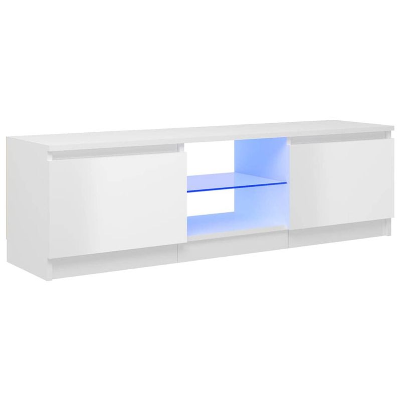 Foto van Vidaxl tv-meubel met led-verlichting 120x30x35,5 cm hoogglans wit