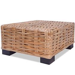 Foto van The living store salontafel rattan - 45 x 45 x 30 cm - bruin