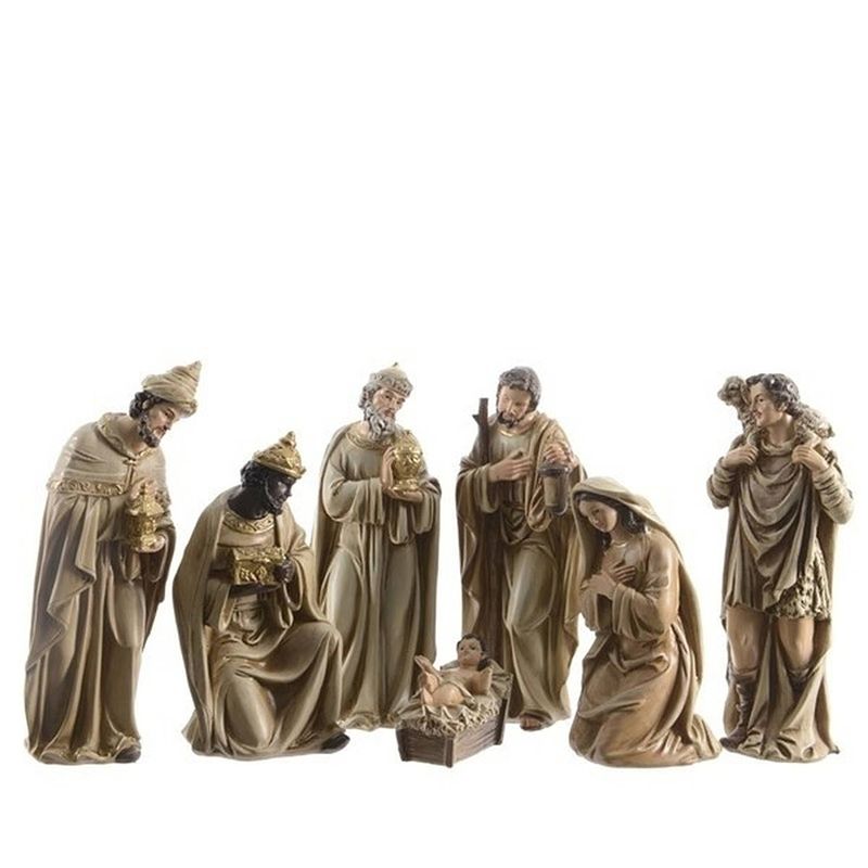 Foto van 7-delige kerststal figuren beeldjes 12 cm - kerststallen