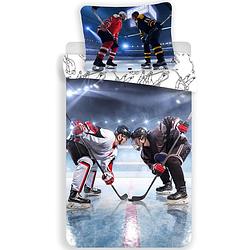 Foto van Sport dekbedovertrek ice hockey - eenpersoons - 140 x 200 cm - multi