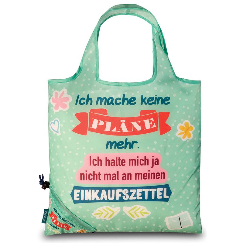 Foto van Punta shopper dames 12 liter polyester groen/rood/roze