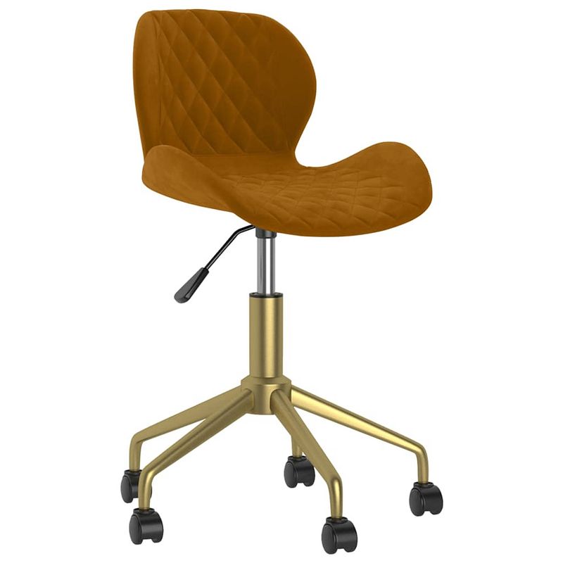 Foto van The living store draaibare eetkamerstoelen - bruin - 39 x 51 x (76.5 - 84.5) cm - staal - fluweel