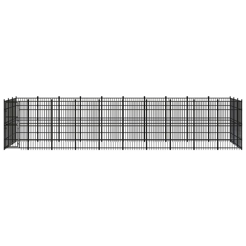 Foto van The living store hondenkennel - gepoedercoat staal - 960 x 288 x 200 cm - zwart