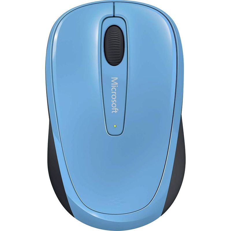 Foto van Microsoft mobile mouse 3500 draadloze muis radiografisch bluetrack zwart, blauw 3 toetsen 1000 dpi