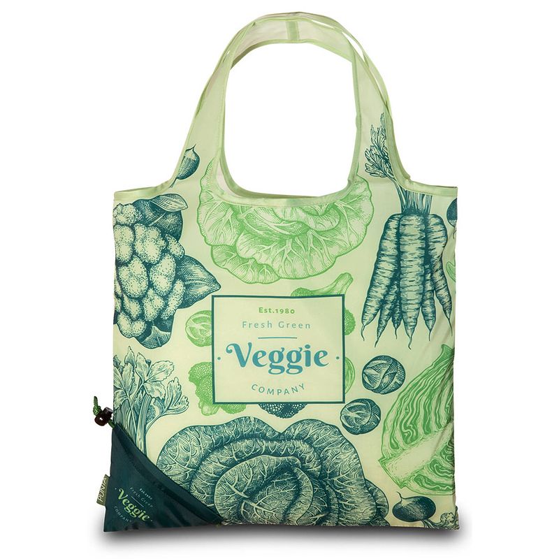 Foto van Punta shopper veggie dames 22 liter polyester groen