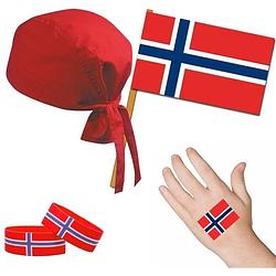 Foto van Norwegen/noors thema verkleed set voor volwassenen - fan/supporter feestartikelen - ek/wk