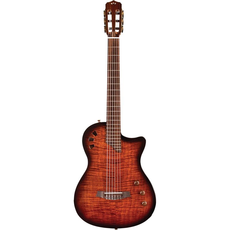 Foto van Cordoba fusion stage guitar edge burst elektrisch-akoestische klassieke gitaar met gigbag