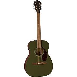 Foto van Fender fsr fa-230e concert olive elektrisch-akoestische westerngitaar