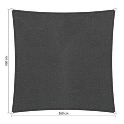 Foto van Compleet pakket: shadow comfort vierkant 3,6x3,6m carbon black met rvs bevestigingsset en buitendoek reiniger