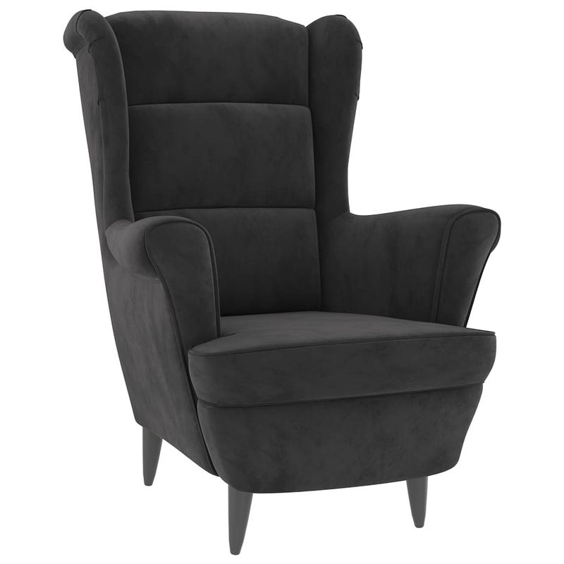 Foto van The living store fauteuil velours - donkergrijs - 81x90x96.5 cm - stabiel frame - comfortabele zit - 110 kg