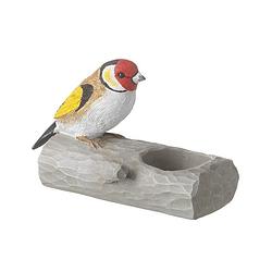 Foto van Theelichthouder vogel - putter - 14 x 7 x 10 cm