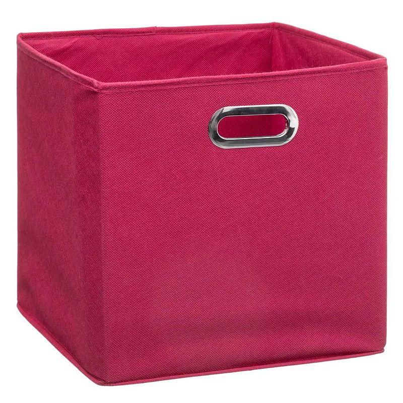 Foto van Opbergmand/kastmand 29 liter framboos roze linnen 31 x 31 x 31 cm - opbergmanden